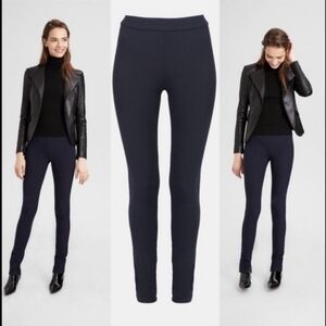Theory Bi-Stretch Cotton High-Waisted Legging Pants in black Size 2